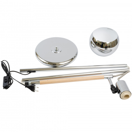 UL-00010183 Торшер UML-T702 E14 SILVER напольный под лампу Е14 60W с регулировкой наклона Механический выключатель Серебристый ТМ Uniel 