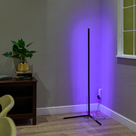 Торшер нUЛм-T630 10W/RGB/DIM/RC BLACK напольный светодиодный 10W RGB свет Диммер Пульт ДУ (в/к) черный Uniel UL-00010180