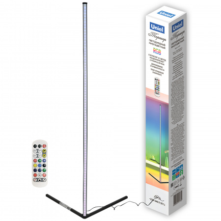 Торшер нUЛм-T630 10W/RGB/DIM/RC BLACK напольный светодиодный 10W RGB свет Диммер Пульт ДУ (в/к) черный Uniel UL-00010180