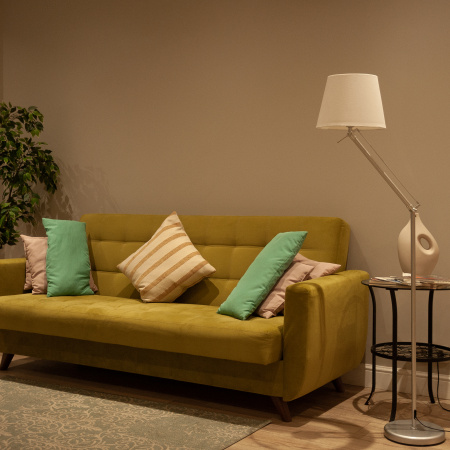 Торшер UML-T500 E27 SILVER/WHITE напольный под лампу Е27 60W с регулировкой наклона Серебристый/Белый ТМ Uniel UL-00010181