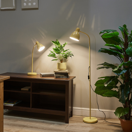 UL-00010190 Торшер UML-T701 E27 YELLOW напольный под лампу Е27 60W с регулировкой наклона Механический выключатель Желтый Uniel 