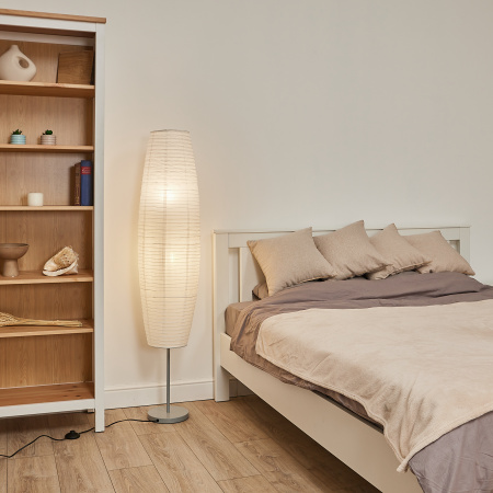 Торшер UML-T410 2хE27 WHITE напольный под две лампы Е27 2х60W Механический выключатель белый Uniel UL-00010192