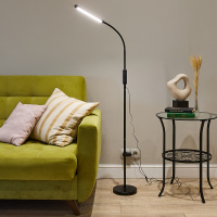 Торшер UЛм-T619 10W/3000-6500K/DIM BLACK напольный светодиодный 10W с регулировкой наклона Сенсорный выключатель Диммер черный Uniel UL-00010178