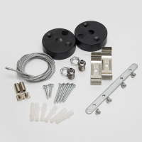 Светильник светодиодный ДПО-24вт 6500К 2400Лм линейный рассеиватель матовый в алюминиевом корпусе черный FERON AL4020 41224