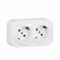 Quteo розетка двойная с заземлением с защитными шторками 16 A  250 В IP 20 Белая Legrand/Daccord 782237