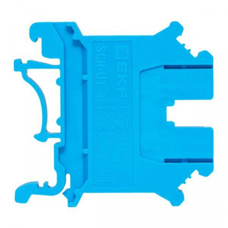 Клеммная колодка винтовая 4 UT синяя EKF scr-ut-4-b