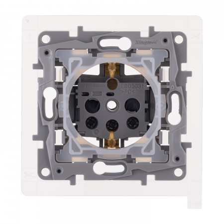 Розетка с заземлением IP44 - Legrand Etika - со шторками с защитной крышкой 16А 250В винтовые зажимы - слоновая кость Legrand/Daccord 672326