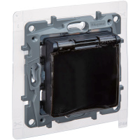 Розетка с заземлением IP44 - Legrand Etika - со шторками с защитной крышкой 16А 250В винтовые зажимы - антрацит Legrand/Daccord 672626