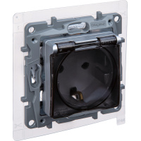 Розетка с заземлением IP44 - Legrand Etika - со шторками с защитной крышкой 16А 250В винтовые зажимы - алюминий Legrand/Daccord 672426