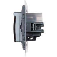 Розетка с заземлением IP44 - Legrand Etika - со шторками с защитной крышкой 16А 250В винтовые зажимы - алюминий Legrand/Daccord 672426