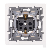 Розетка с заземлением IP44 - Legrand Etika - со шторками с защитной крышкой 16А 250В винтовые зажимы - алюминий Legrand/Daccord 672426