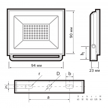 Прожектор светодиодный СДО-20 20Вт 6500К 1600Лм IP65  ФАZА JazzWay 5047266