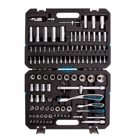 Набор инструментов, 1/4, 1/2, CrV, 120 зубьев, 109 предметов GROSS 14155