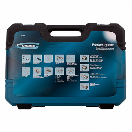 Набор инструментов, 1/4, 1/2, CrV, 120 зубьев, 109 предметов GROSS 14155