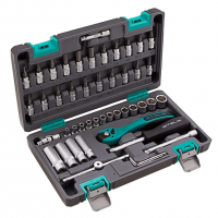 Набор инструментов, 1/4, Cr-V, S2, усиленный кейс, 47 предметов STELS 14099