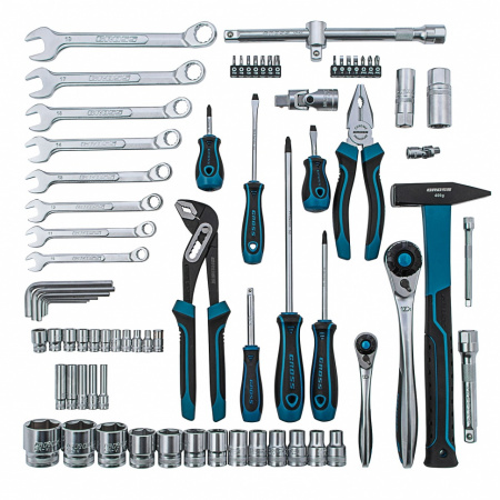 Набор инструментов, 1/4, 1/2, CrV, 120 зубьев, 76 предметов GROSS 14156