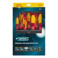 Набор отверток диэлектрических до 1000 В + тестер, 8 шт., PH + SL, CrMo, 2к рукоятка GROSS 12950