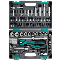 Набор инструментов 1/2, 1/4, CrV, 12 гранные головки, пластиковый кейс, 94 предмета STELS 14118