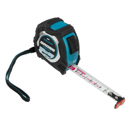 Рулетка Magnetisch, 5м х 19мм, обрезин. корпус,автоматич. фиксация, нейлон. покр.,магн.зацеп GROSS 32571