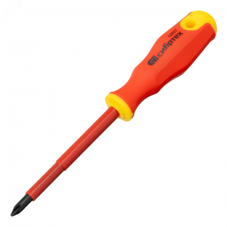 12937 Набор отверток диэлектрических до 1000 В + тестер, 5 шт., PH + SL, CrV, 2к рукоятка СИБРТЕХ 