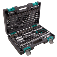 Набор инструментов, 1/2, 1/4, CrV, пластиковый кейс 82 предмета STELS 14105