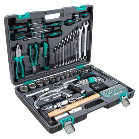 14111 Набор инструментов, 1/2, 1/4, CrV, пластиковый кейс 98 предметов STELS 