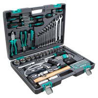 Набор инструментов, 1/2, 1/4, CrV, пластиковый кейс 98 предметов STELS 14111