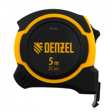 Рулетка 5м х 25мм, двухкомп. корпус, магнитный обрезиненный зацеп Denzel 31532