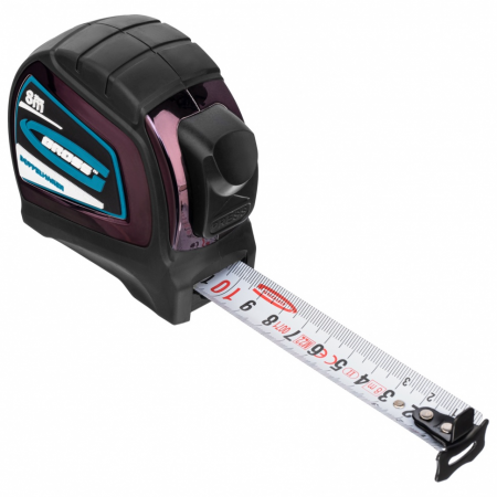 31125 Рулетка  Doppelhaken , 8 м x 25 мм, двухсторонний зацеп, нейлон, двуст. шкала, автоматич GROSS 