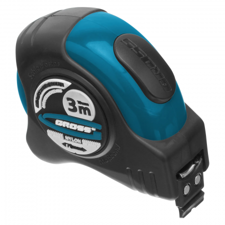 31111 Рулетка  Schlagfest , 3 м x 19 мм, магн. обрез зацеп, двухст. шкала, нейлон покр. автоматич GROSS 