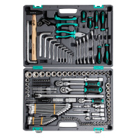 Набор инструментов, 1/2.3/8. 1/4, CrV, пластиковый кейс 142 предмета STELS 14107