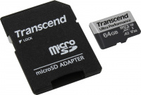 Карта памяти 64GB MicroSD 340S UHS I, SDXC, V30, U3, 160 МБ/с, Class 10 Transcend TS64GUSD340S 1000679211