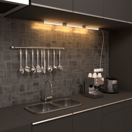 Светильник линейный светодиодный ДБО 5 Вт 400 лм 3000К AC 220В IP20 312х22х36мм крепления провода и коннекторы входят в комплект TL Black Gauss GAUSS 130511105