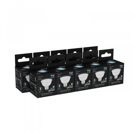 Лампа светодиодная LED 9 Вт 830 лм 4100К софит MR16 нейтральный GU5.3 AC 220В Black Gauss GAUSS 101505209