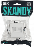 SKANDY Розетка компьютерная двойная RJ45 кат.6 SK-K04W арктический белый IEK SK-K20-2-K01