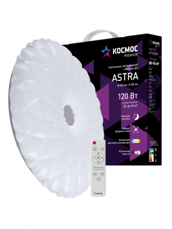 Светильник светодиодный ДБО-120 Вт настенно-потолочный управляемый ASTRA 230В 3000-6500K 9600Лм 500х100мм Космос KSAstr120W