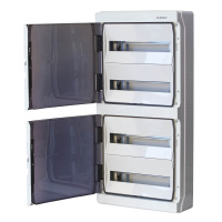 Щит настенный с дверцей 72 модулей IP65 серый с   клеммным блоком 63А DKC RB72W6TGD