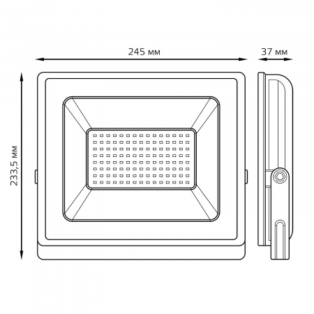 Прожектор светодиодный ДО 100 Вт 9500 лм 6500К AC 220В IP65 234х254х233мм Elementary G2 Gauss GAUSS 613120300