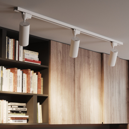 Светильник светодиодный трековый на шинопровод ДПО 16 Вт 1680 лм 4000К AC 220В Белый IP20 D85х206мм однофазный угол 36 грд Track Gauss GAUSS TR081