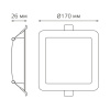 Светильник светодиодный ДВО 20 Вт 1700 лм 4000К AC 220В IP20 квадрат 170х170х26мм монт разм 140х140мм Пластик Elementary Gauss GAUSS 998420218
