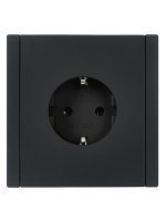 FORTE&PIANO Розетка 1-местная с заземлением без защитных шторок винтовое крепление 16А FP116 черный IEK FP-R11-16-K02