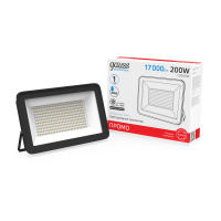Прожектор светодиодный ДО 200 Вт 17000 лм 6500К AC 220В IP65 290х353х34мм Elementary PROMO G2 Gauss GAUSS 613100200P