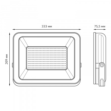 Прожектор светодиодный ДО 200 Вт 17000 лм 6500К AC 220В IP65 290х353х34мм Elementary PROMO G2 Gauss GAUSS 613100200P