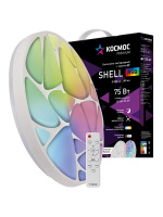 Светильник светодиодный ДБО-75 настенно-потолочный управляемый SHELL RGB 230В 3000-6500K 6000Лм 500х80мм с RGB подсветкой Космос KSShelRGB75W