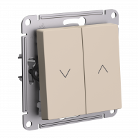 ATLASDESIGN 2-клавишный ВЫКЛЮЧАТЕЛЬ ЖАЛЮЗИ, 10А, мех., ПЕСОЧНЫЙ Systeme Electric ATN001219