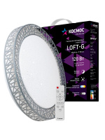 Светильник светодиодный ДБО-120 Вт настенно-потолочный управляемый Loft-G 230В 3000-6500K 9600Лм 490х100мм Космос KSLofG120W