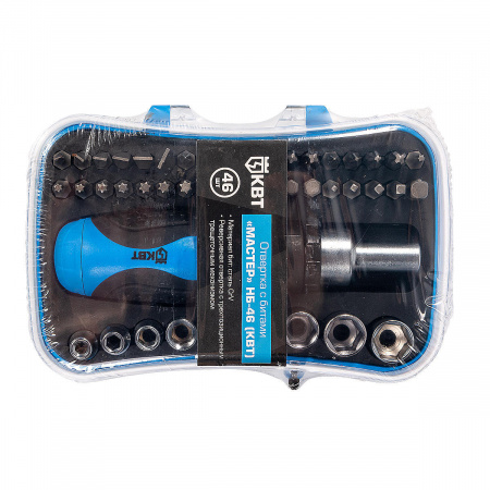 Набор отвертка с битами НБ-46 серия МАСТЕР КВТ 78709