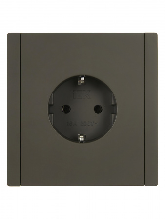 FORTE&PIANO Розетка 1-местная с заземлением без защитных шторок безвинтовое крепление 16А FP314 серый IEK FP-R11-16-1-K03