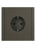 FORTE&PIANO Розетка 1-местная с заземлением без защитных шторок безвинтовое крепление 16А FP314 серый IEK FP-R11-16-1-K03