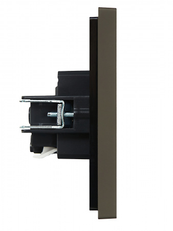 FORTE&PIANO Розетка 1-местная с заземлением без защитных шторок безвинтовое крепление 16А FP314 серый IEK FP-R11-16-1-K03